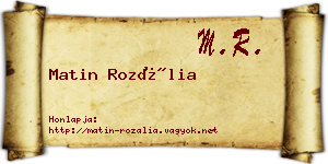 Matin Rozália névjegykártya